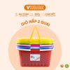  Giỏ Đựng Đa Năng Có Nắp và Quai Tiện Lợi - Màu Sắc Xinh Xắn, Nhựa Cao Cấp Vĩ Hưng 