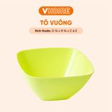  Tô Nhựa Vuông Đựng Thức Ăn 14cm - Màu Trơn Xinh Xắn, Bền Đẹp, An Toàn - Nhựa Vĩ Hưng 