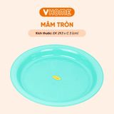  Mâm Nhựa Tròn Cao Cấp - Đa Dạng Kích Cỡ, Nhựa PP An Toàn - Nhựa Vĩ Hưng 