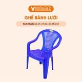  Ghế Bành Lưới Tựa Lưng Nhựa - Thoáng Mát, Bền Đẹp, Nhẹ Gọn - Nhựa Vĩ Hưng 
