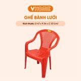  Ghế Bành Lưới Tựa Lưng Nhựa - Thoáng Mát, Bền Đẹp, Nhẹ Gọn - Nhựa Vĩ Hưng 