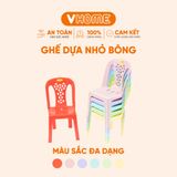  Ghế Nhựa Tựa Lưng Nhỏ Bông - Chắc Chắn, Dày Dặn, Nhựa PP Chính Phẩm - Nhựa Vĩ Hưng 