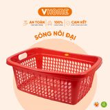  Sóng Nhựa Hình Chữ Nhật Có Quai Cầm - Nhựa PP Chính Phẩm, Bền Bỉ - Vĩ Hưng 