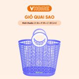 Giỏ Nhựa Nhỏ Quai Sao Đi Chợ Loại Lớn, Màu Sắc Tươi Sáng - Bảo Vệ Sức Khỏe, Không BPA Vĩ Hưng 