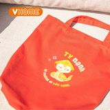  Túi tote Vải Canvas Màu đỏ Rắn rỏi & Tỵ nạnh - Đựng được Laptop 15 inches - Tiện lợi & Dày dặn 