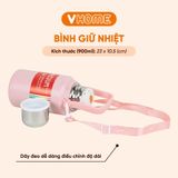  Bình Giữ Nhiệt 900ml Lõi Inox 304, Có Nắp Lọc Trà, Tiện Lợi, Cao Cấp - Nhựa Vĩ Hưng 