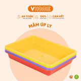  Mâm Úp Ly Nhựa Hình Chữ Nhật - Có 2 Kích Cỡ, Đa Màu Sắc - Nhựa PP Chính Phẩm, Bền Bỉ - Nhựa Vĩ Hưng 