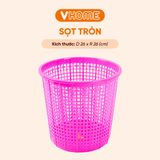  Sọt Rác Tròn Nhỏ Gọn Siêu Tiện Lợi, Màu Sắc Xinh Xắn, Chất Liệu Nhựa Bền Đẹp - Nhựa Vĩ Hưng 