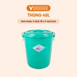  Thùng Nhựa Tròn Có Nắp 45L Nhựa Vĩ Hưng - Đựng Đồ, Lưu Trữ Tiện Lợi 