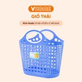  Giỏ Xách Thái Đại Quai, Nhựa PP Đi Chợ Loại Lớn, Màu Sắc Tươi Sáng - Bảo Vệ Sức Khỏe, Không BPA Vĩ Hưng 
