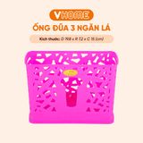  Ống Đũa 3 Ngăn Lá Nhựa Chính Phẩm, An Toàn Sức Khỏe, Bền Đẹp, Tiện Lợi Vĩ Hưng 