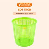  Sọt Rác Tròn Nhỏ Gọn Siêu Tiện Lợi, Màu Sắc Xinh Xắn, Chất Liệu Nhựa Bền Đẹp - Nhựa Vĩ Hưng 