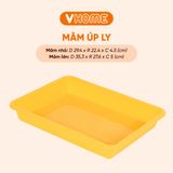  Mâm Úp Ly Nhựa Hình Chữ Nhật - Có 2 Kích Cỡ, Đa Màu Sắc - Nhựa PP Chính Phẩm, Bền Bỉ - Nhựa Vĩ Hưng 