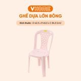  Ghế Nhựa Tựa Lưng Lớn Bông - Chắc Chắn, Dày Dặn, Nhựa PP Chính Phẩm - Nhựa Vĩ Hưng 