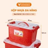  Thùng Lưu Trữ Đa Năng 12L - Khóa Cài Then, Chồng Xếp Dễ Dàng, Nhựa Vĩ Hưng Chất Lượng Cao 