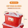  Thùng Lưu Trữ Đa Năng 12L - Khóa Cài Then, Chồng Xếp Dễ Dàng, Nhựa Vĩ Hưng Chất Lượng Cao 