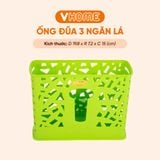  Ống Đũa 3 Ngăn Lá Nhựa Chính Phẩm, An Toàn Sức Khỏe, Bền Đẹp, Tiện Lợi Vĩ Hưng 