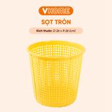  Sọt Rác Tròn Nhỏ Gọn Siêu Tiện Lợi, Màu Sắc Xinh Xắn, Chất Liệu Nhựa Bền Đẹp - Nhựa Vĩ Hưng 