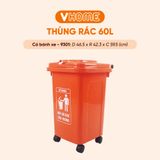  Thùng Rác Công Cộng 60L/100L Nhựa PP Bền Đẹp, Chống Thấm, Nhiều Màu Sắc - Thương Hiệu Vĩ Hưng 