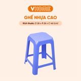  Ghế Nhựa Cao Bông - Chắc Chắn, Dày Dặn, Nhựa Chính Phẩm Bền Đẹp - Nhựa Vĩ Hưng 