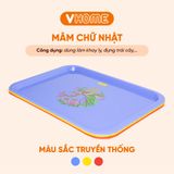  Mâm Khay Cơm Truyền Thống Việt Nam - Nhựa Bền Đẹp, Hình Chữ Nhật - Nhựa Vĩ Hưng 