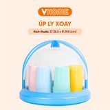  Khay Úp Cốc Ly Xoay Có Nắp - Cao Cấp, Tiện Lợi, Nhựa PP Bền Đẹp - Nhựa Vĩ Hưng 