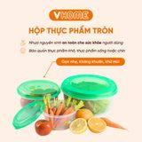  BỘ 3 Hộp Bảo Quản Thực Phẩm Đựng Thức Ăn, sử dụng lò vi sóng, an toàn sức khỏe VĨ HƯNG 