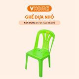  Ghế Nhựa Tựa Lưng Thấp, Màu Sắc Đa Dạng, Cao Cấp - Nhựa Vĩ Hưng 
