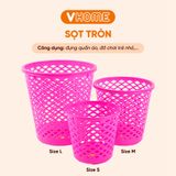  Sọt Rác Tròn Nhỏ Gọn, Siêu Tiện Lợi - Màu Sắc Xinh Xắn - Nhựa Vĩ Hưng 