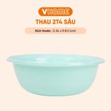  Thau Nhựa 24cm Nhiều Màu Nhựa Chính Phẩm, Không BPA, Bền Đẹp, An Toàn Sức Khỏe, Tiện Lợi Vĩ Hưng 