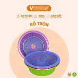  Rổ Gạo Nhựa Tròn 34x10cm - Bền Đẹp, Đa Dụng, Chất Lượng Cao - Nhựa Vĩ Hưng 