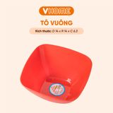  Tô Nhựa Vuông Đựng Thức Ăn 14cm - Màu Trơn Xinh Xắn, Bền Đẹp, An Toàn - Nhựa Vĩ Hưng 