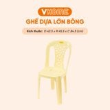  Ghế Nhựa Tựa Lưng Lớn Bông - Chắc Chắn, Dày Dặn, Nhựa PP Chính Phẩm - Nhựa Vĩ Hưng 