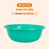  Thau Nhựa 24cm Nhiều Màu Nhựa Chính Phẩm, Không BPA, Bền Đẹp, An Toàn Sức Khỏe, Tiện Lợi Vĩ Hưng 