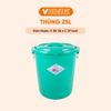  Thùng Nhựa Tròn Có Nắp 25L Nhựa Vĩ Hưng - Đựng Đồ, Lưu Trữ Tiện Lợi 