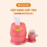  Hộp Đựng Giấy Ăn Tròn, Đựng Tăm Tiện Lợi - Nhựa Vĩ Hưng 