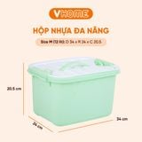 Thùng Lưu Trữ Đa Năng 12L - Khóa Cài Then, Chồng Xếp Dễ Dàng, Nhựa Vĩ Hưng Chất Lượng Cao 