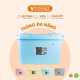  Thùng Nhựa Đa Năng 90L - Có Bánh Xe Tiện Lợi, Nhựa Vĩ Hưng 