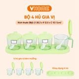 Lọ Đựng Gia Vị Có Thìa, Hũ Gia Vị 3 Ngăn, 4 Ngăn Có Nắp Đậy - Tiện Dụng, Bền Đẹp - Nhựa Vĩ Hưng 