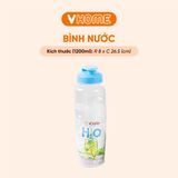  Bình Nước Thể Thao 1.2L, Nhựa Chính Phẩm, Không BPA, An Toàn Sức Khỏe - Nhựa Vĩ Hưng 