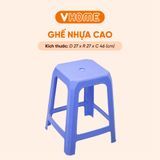  Ghế Cao Nhựa Dày, Bền - Nhiều Màu Sắc - Nhựa Chính Phẩm - Nhựa Vĩ Hưng 