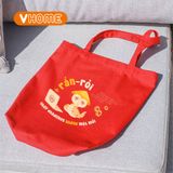  Túi tote Vải Canvas Màu đỏ Rắn rỏi & Tỵ nạnh - Đựng được Laptop 15 inches - Tiện lợi & Dày dặn 