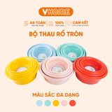  Rổ Nhựa Tròn Kèm Chậu, Bộ Rổ Đựng Đồ Kèm Chậu, Màu Sắc Xinh Xắn Nhựa VĨ HƯNG 