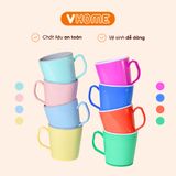  Cốc Chịu Nhiệt Tốt, 2 Màu, Màu Sắc Xinh Xắn, Có Quai Cầm Tiện Lợi - Nhựa Vĩ Hưng 