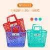  Giỏ Nhựa Vuông Nhỏ Đi Chợ Loại Lớn, Màu Sắc Tươi Sáng - Không BPA, An Toàn Cho Sức Khỏe - Vĩ Hưng 