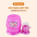  Hộp Đựng Giấy Ăn Tròn, Đựng Tăm Tiện Lợi - Nhựa Vĩ Hưng 
