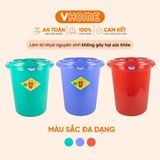  Thùng Nhựa Tròn Có Nắp 100L Nhựa Vĩ Hưng - Đựng Đồ, Lưu Trữ Tiện Lợi 