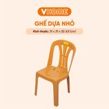  Ghế Nhựa Tựa Lưng Thấp, Màu Sắc Đa Dạng, Cao Cấp - Nhựa Vĩ Hưng 