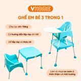  Ghế Ăn Dặm Nhựa Vĩ Hưng Cho Bé, 2 Chế Độ Chân, Kèm Mặt Bàn 