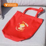  Túi tote Vải Canvas Màu đỏ Rắn rỏi & Tỵ nạnh - Đựng được Laptop 15 inches - Tiện lợi & Dày dặn 